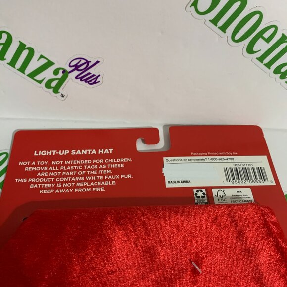 Ugly Christmas Hat Be Jolly Santa Lights Light-Up 3 Speeds Red White - Picture 5 of 5